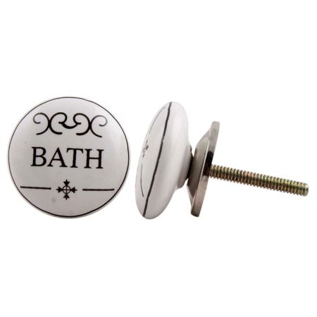 Bath Flat Ceramic Cabinet Knob